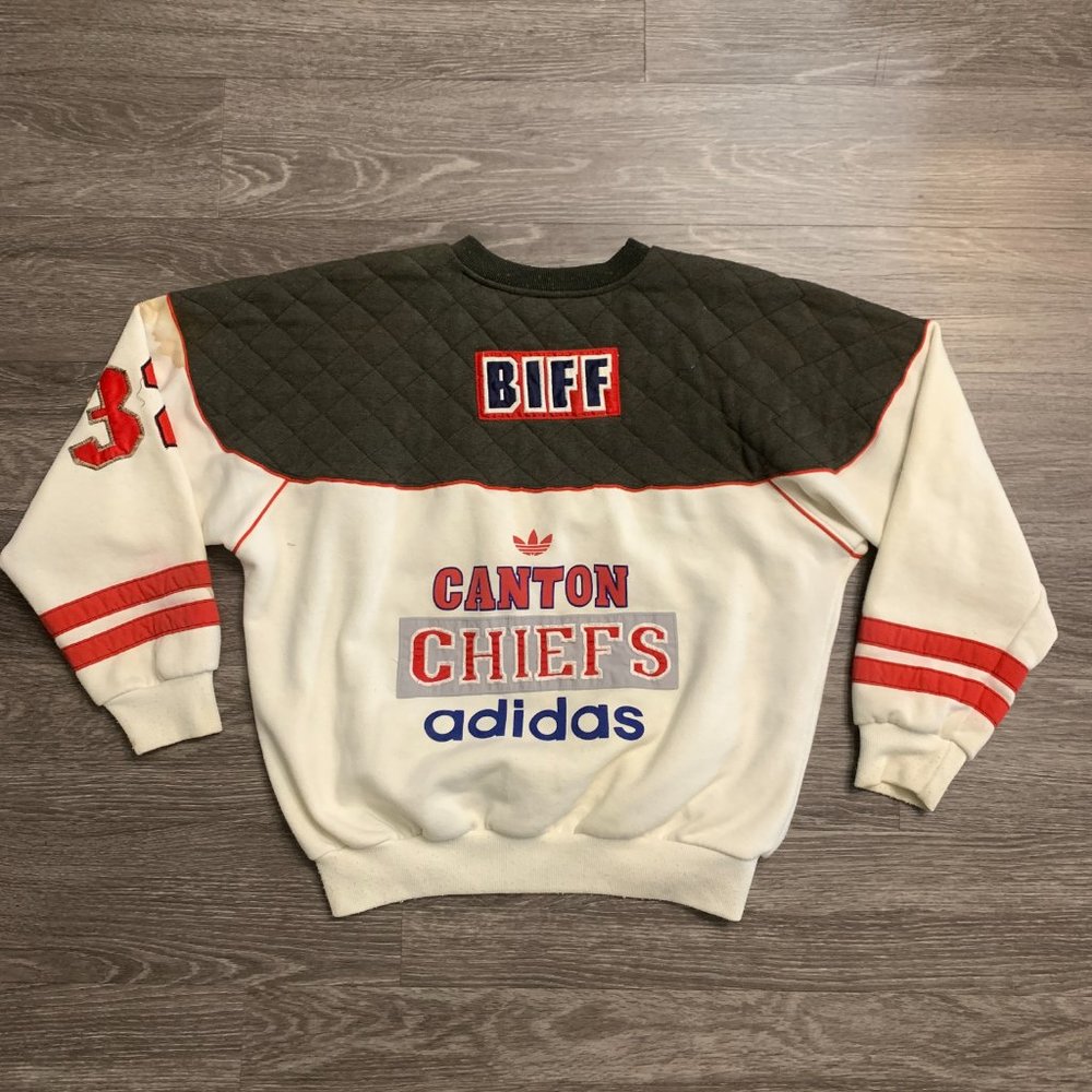 Vintage 80s Adidas Canton Chiefs Embroidered Football Sweatshirt Sz. L - Picture 2 of 16